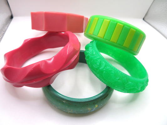 Vintage Western Germany Bangle Stack - 5 Unique Bangles