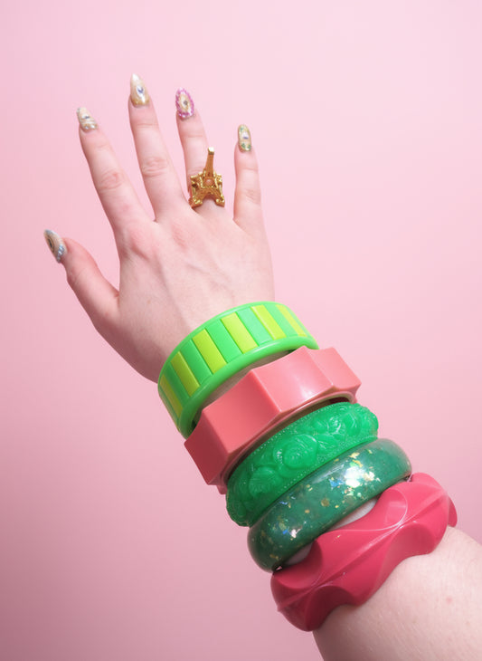 Vintage Western Germany Bangle Stack - 5 Unique Bangles