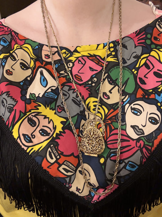 Vintage Purse Locket Chain Necklace