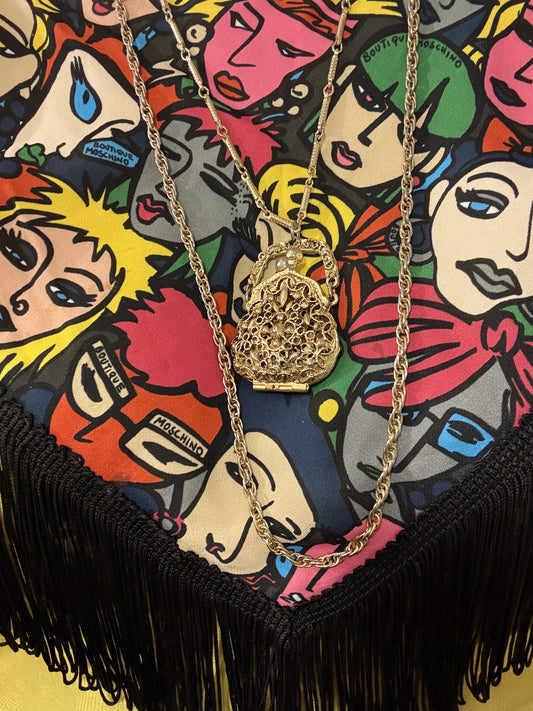 Vintage Purse Locket Chain Necklace