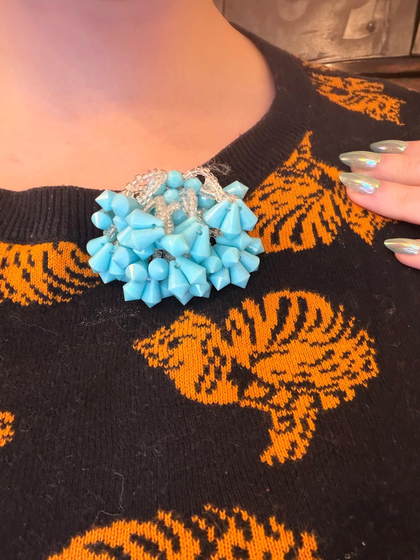 Vintage Turquoise Cha Cha Shoe Clips