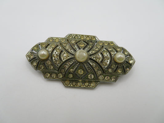 Antique Art Deco Pearl Paste Brooch