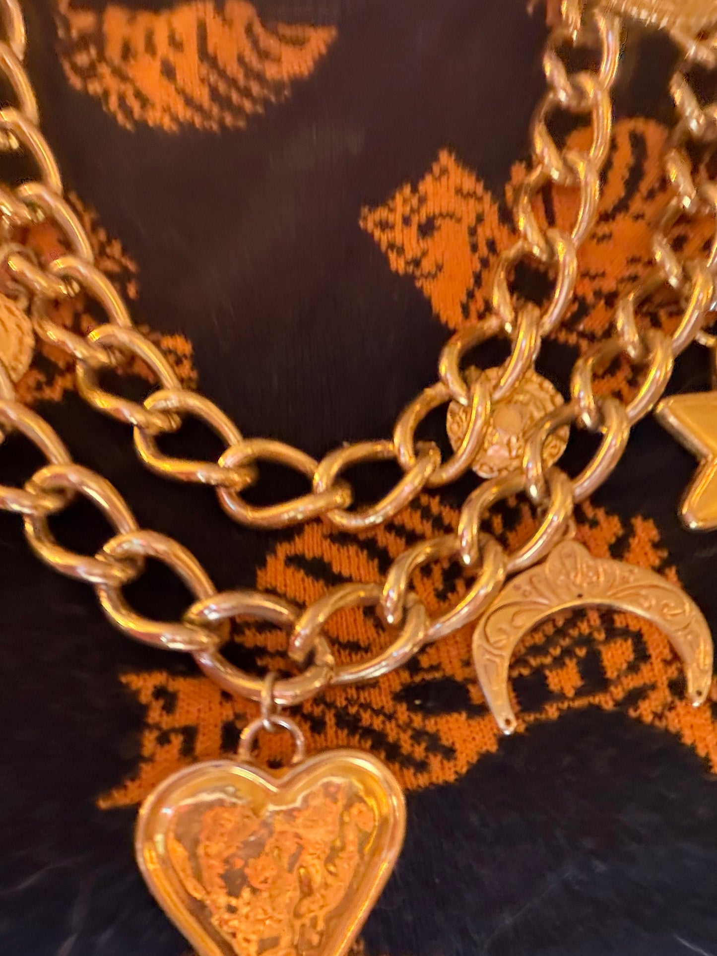 Vintage Iconic Escada Charm Necklace & Belt