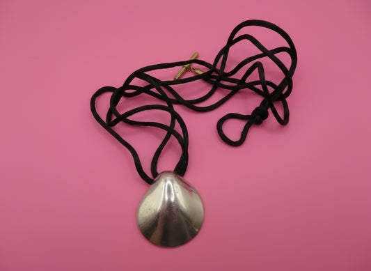 Vintage MMA Modernist Sterling Silver Shell Pendant Necklace
