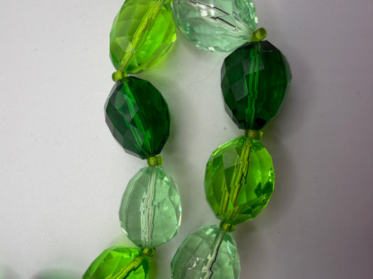 Vintage West Germany Green Salad Beaded Necklace