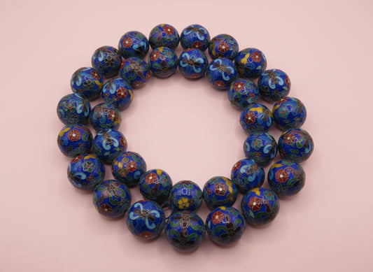 Iris Apfel's Vintage Oversized Cobalt Blue Cloisonné Necklace