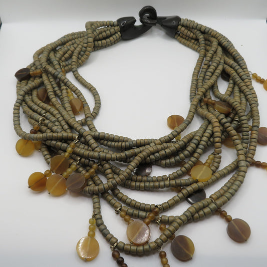 Iris Apfel's Vintage Monies Agate & Coconut Beaded Necklace