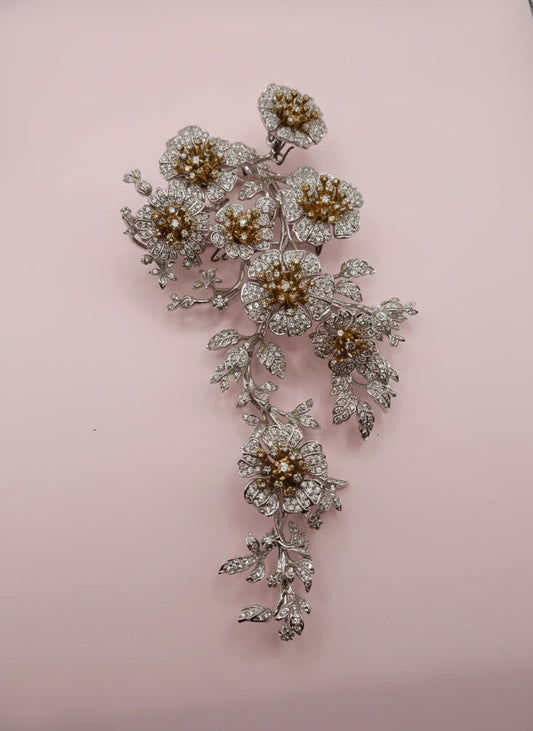 Iris Apfel's Vintage Monumental HUGE Sterling Silver Jarin Trembler Brooch