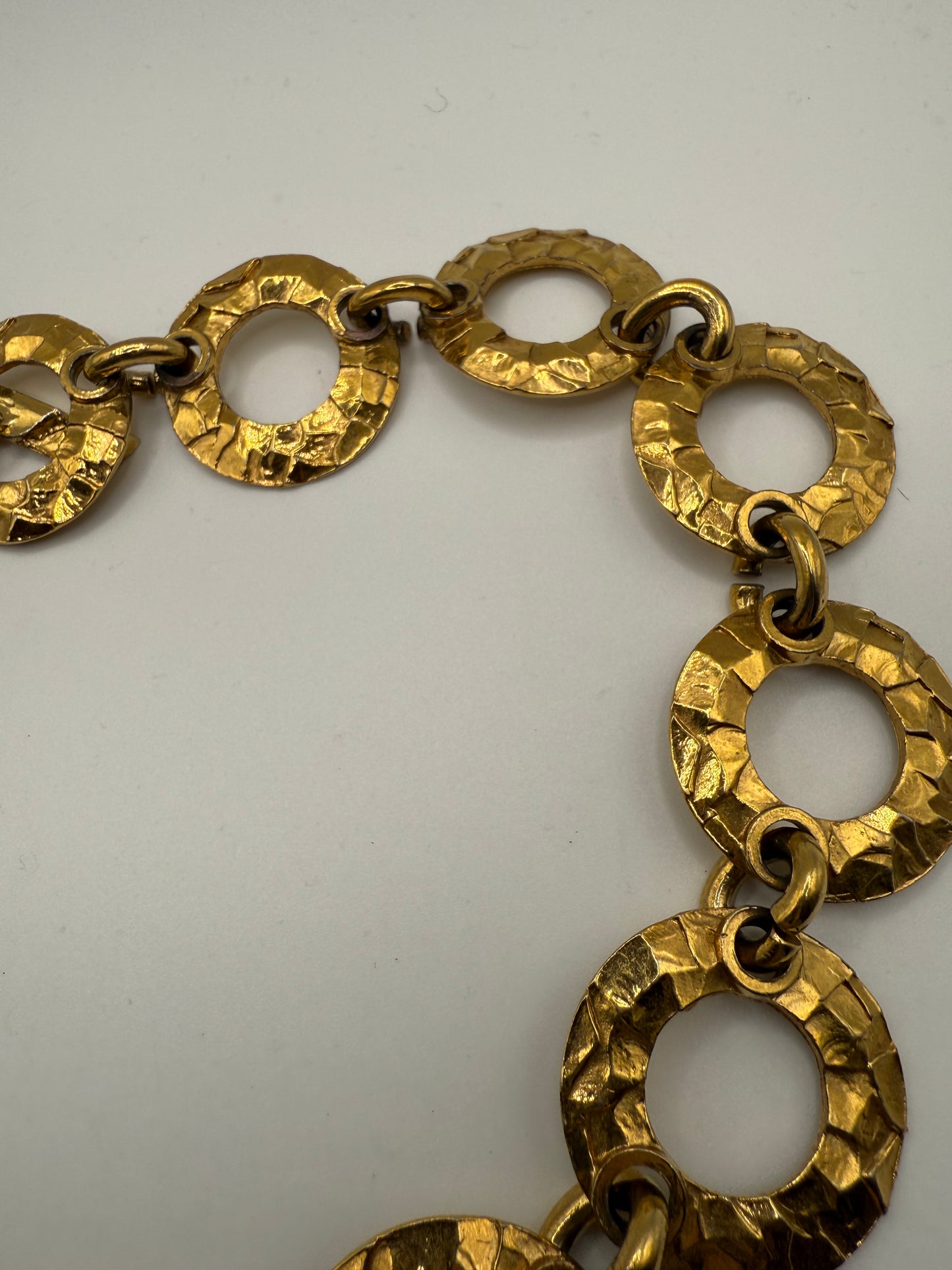Vintage Agatha Paris Hammered Chainlink Choker Necklace