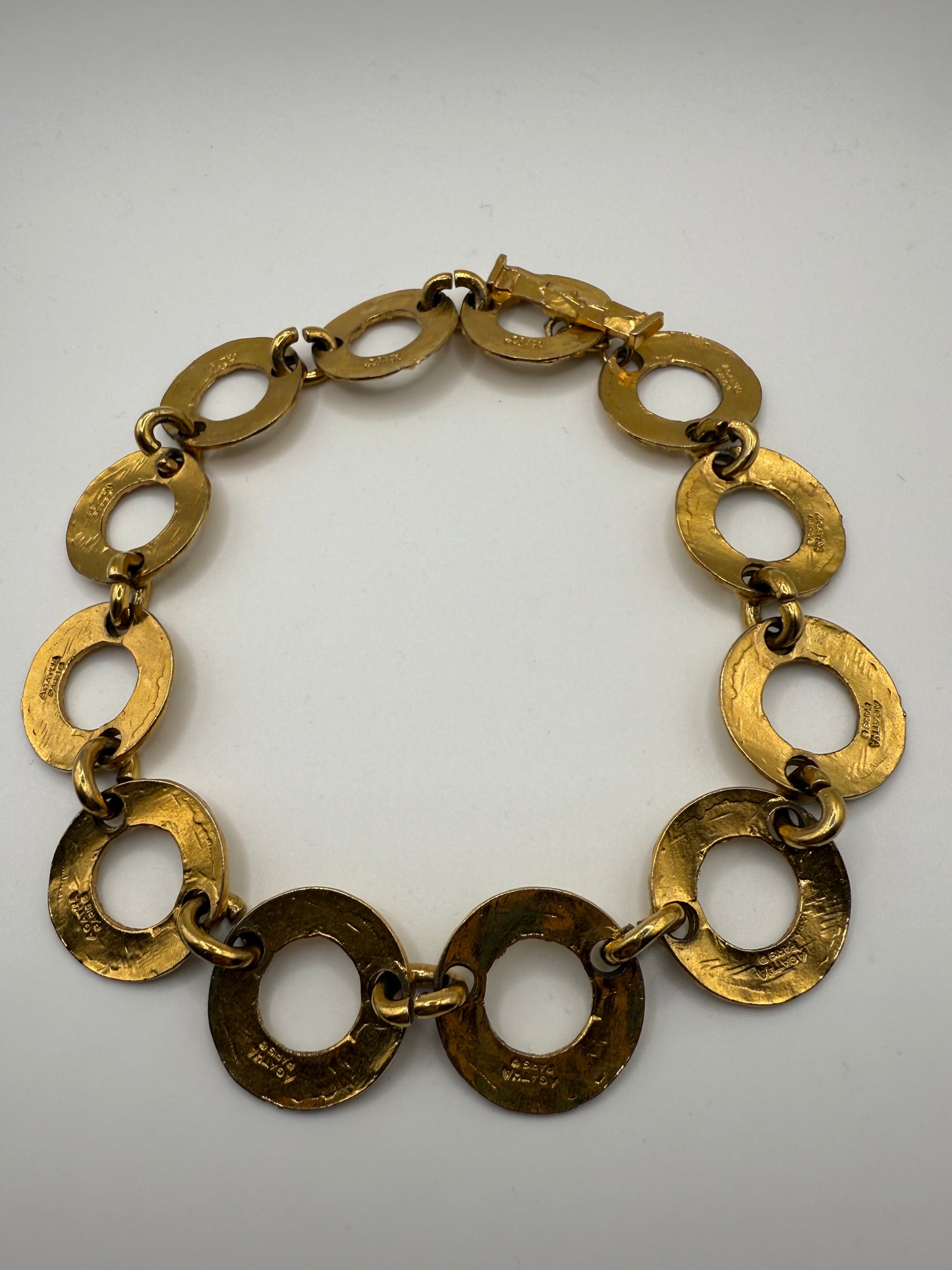 Vintage Agatha Paris Hammered Chainlink Choker Necklace