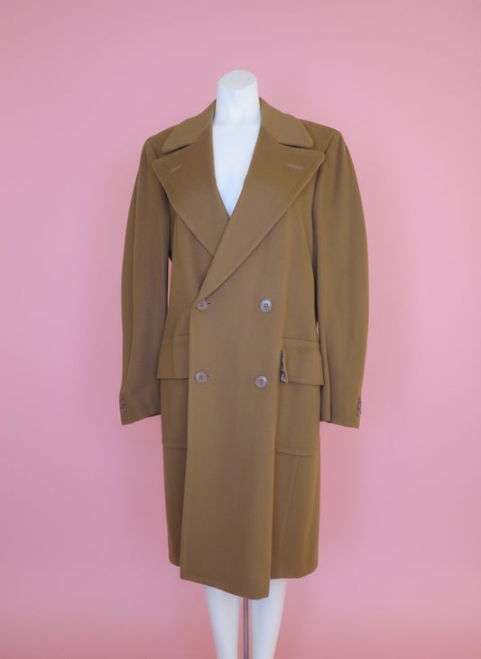 Iris Apfel's Vintage Italian Olive Brown Wool Peacoat