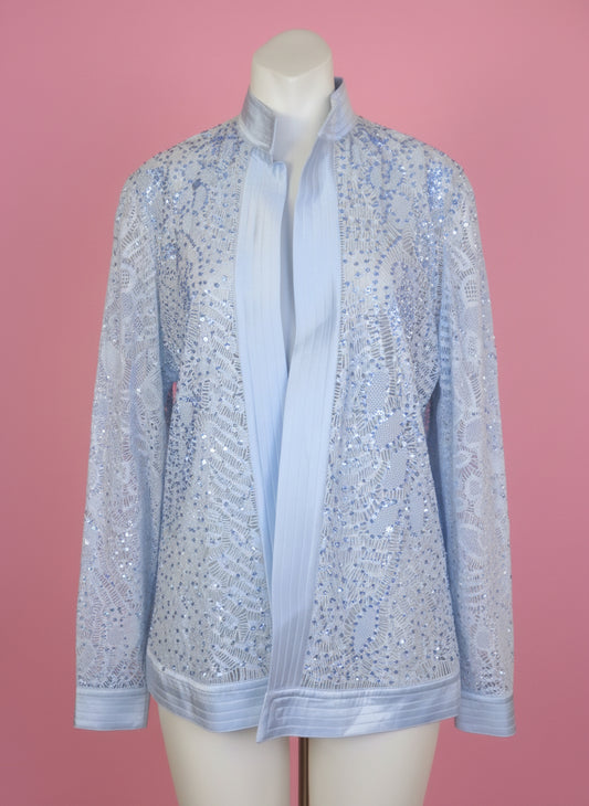 Iris Apfel's Vintage Martha Medeiros Ice Blue Lace Crystal Jacket