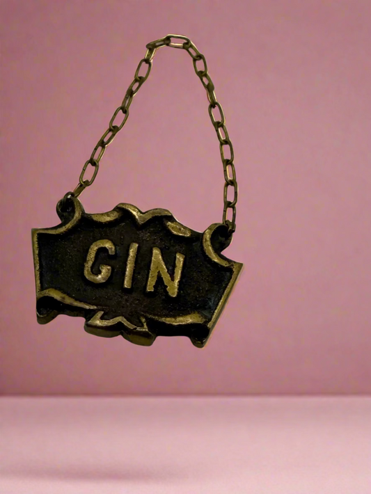 Antique Gin Bottle Label Pendant