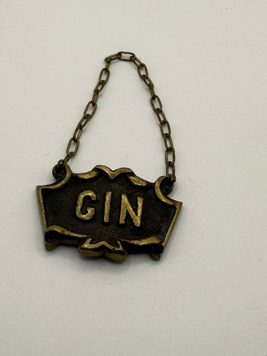 Antique Gin Bottle Label Pendant