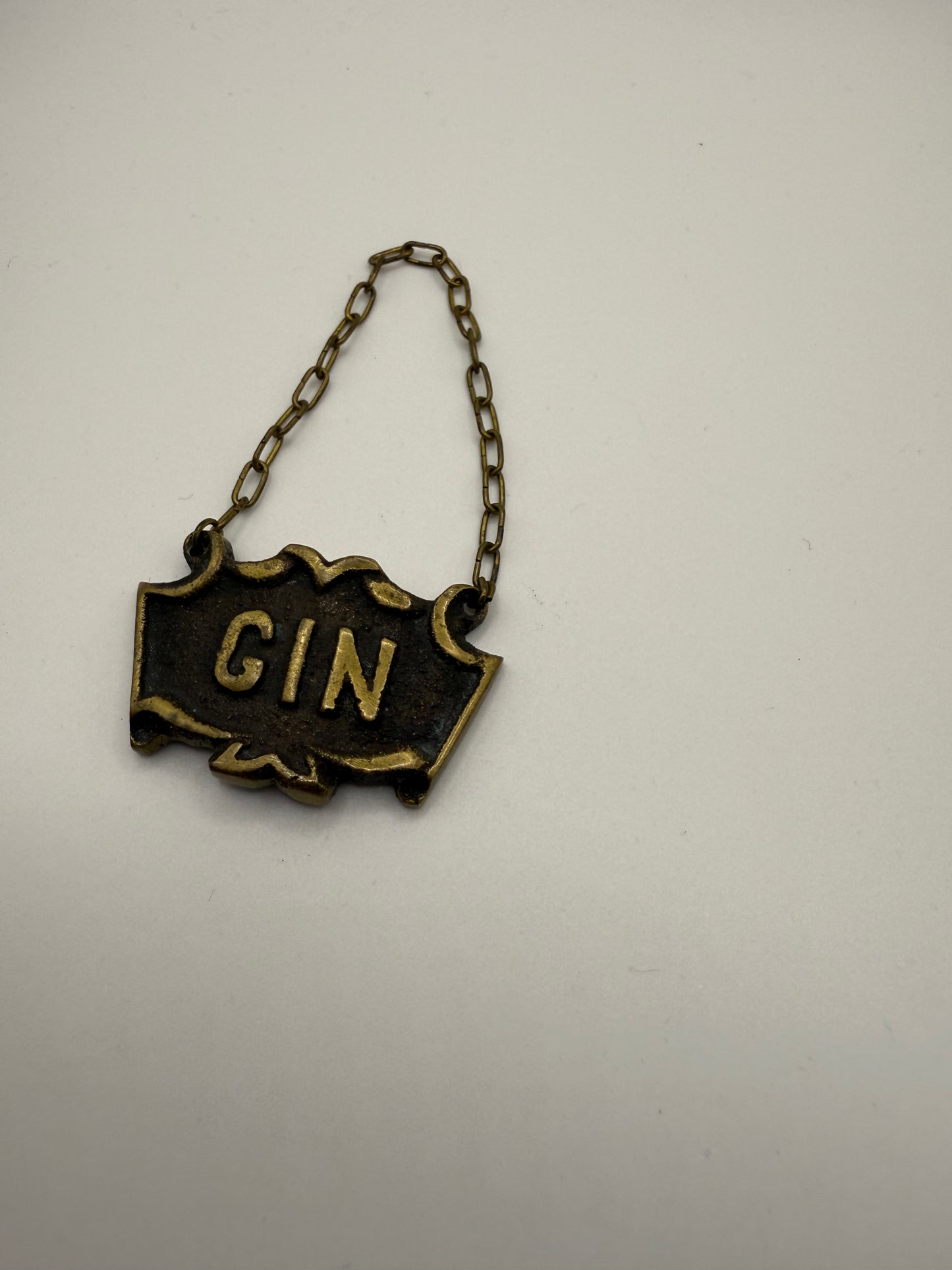 Antique Gin Bottle Label Pendant