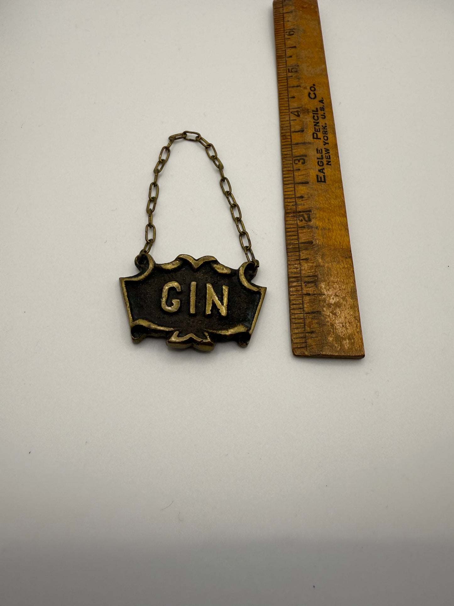 Antique Gin Bottle Label Pendant