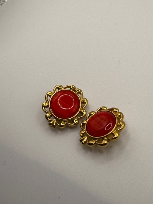 Vintage Yves Saint Laurent Chunky Button Earrings