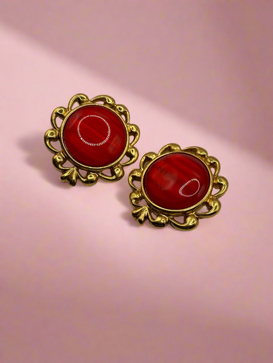 Vintage Yves Saint Laurent Chunky Button Earrings