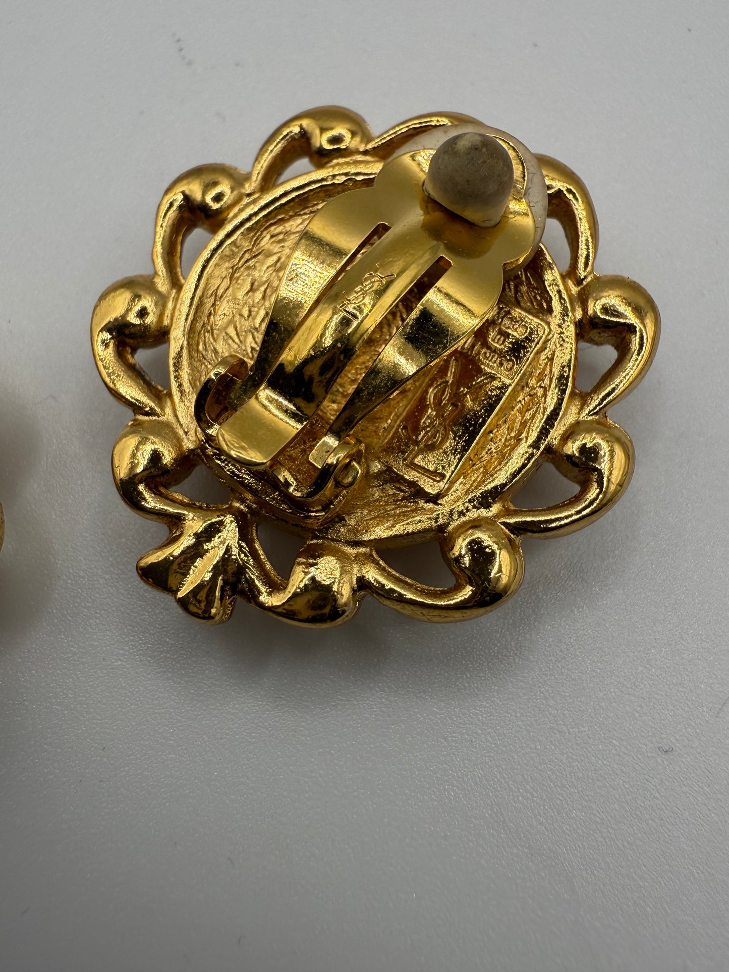 Vintage Yves Saint Laurent Chunky Button Earrings