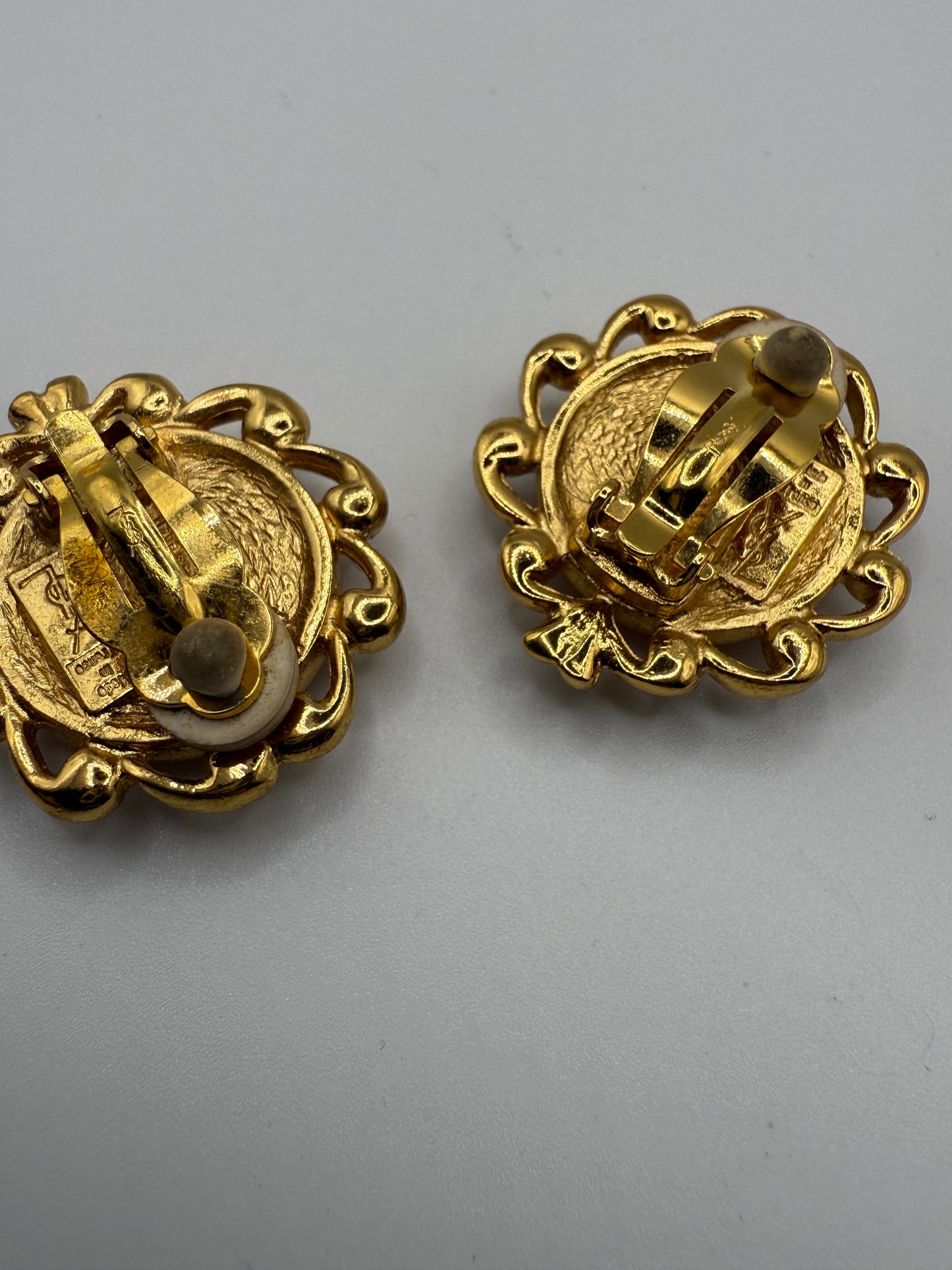 Vintage Yves Saint Laurent Chunky Button Earrings