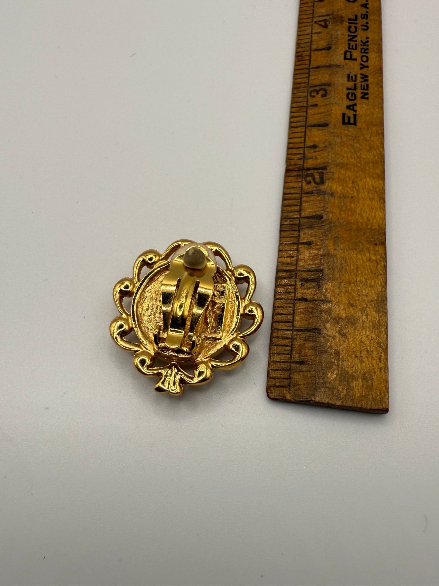Vintage Yves Saint Laurent Chunky Button Earrings