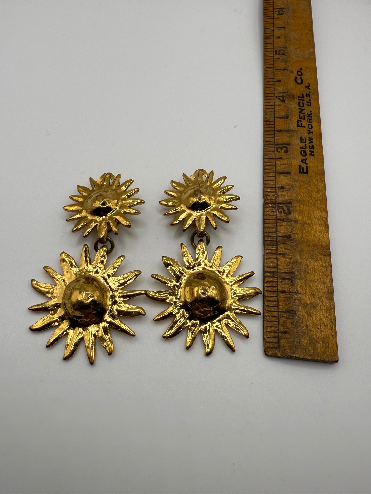 Vintage Yves Saint Laurent Sunburst Chandelier Earrings