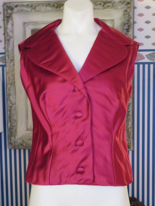 Iris Apfel's Vintage Silky Scarlet Vest