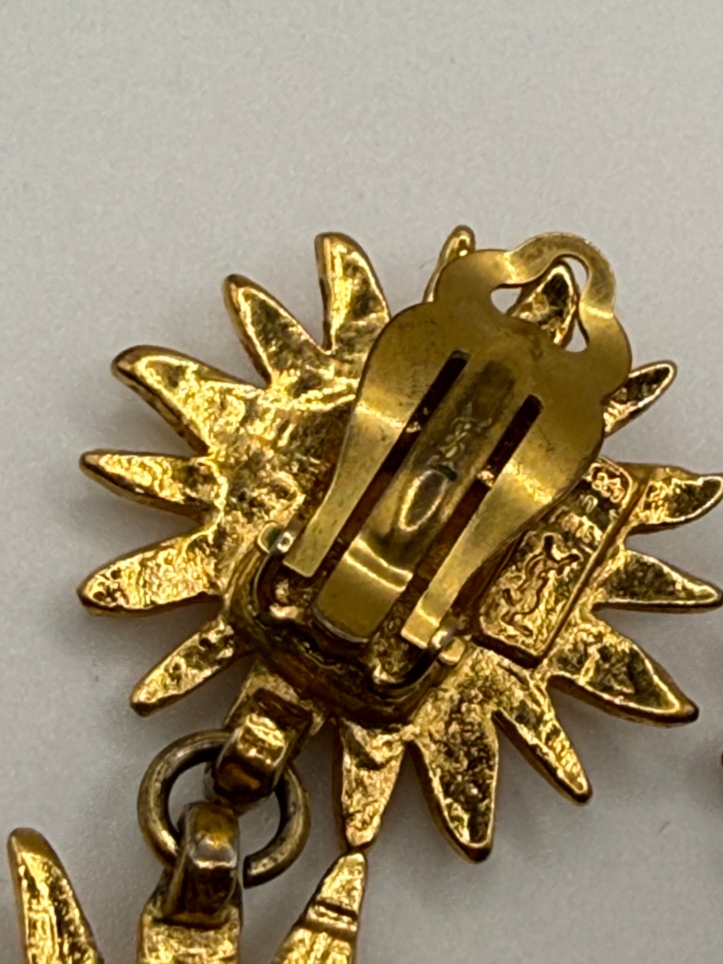 Vintage Yves Saint Laurent Sunburst Chandelier Earrings