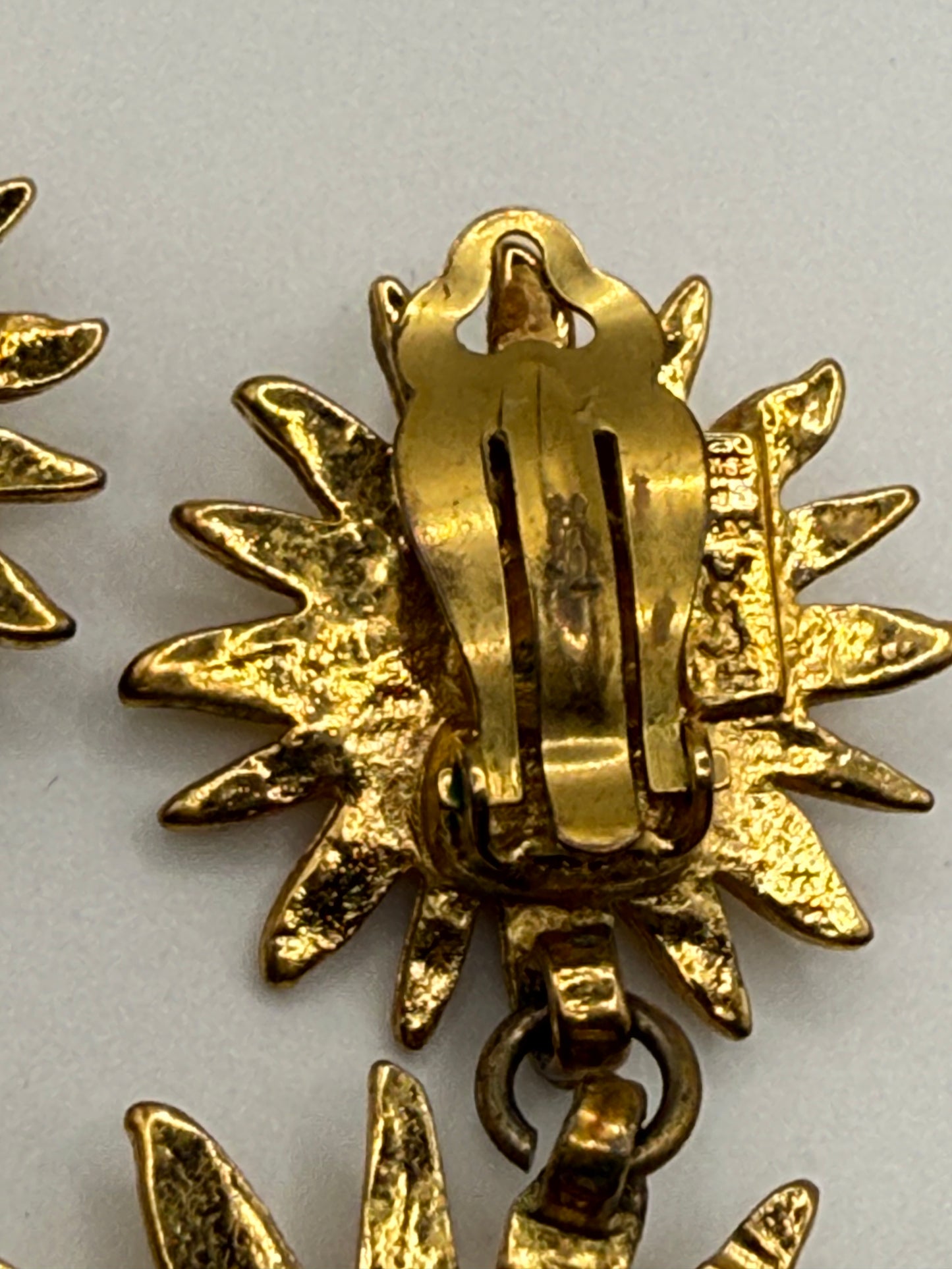 Vintage Yves Saint Laurent Sunburst Chandelier Earrings