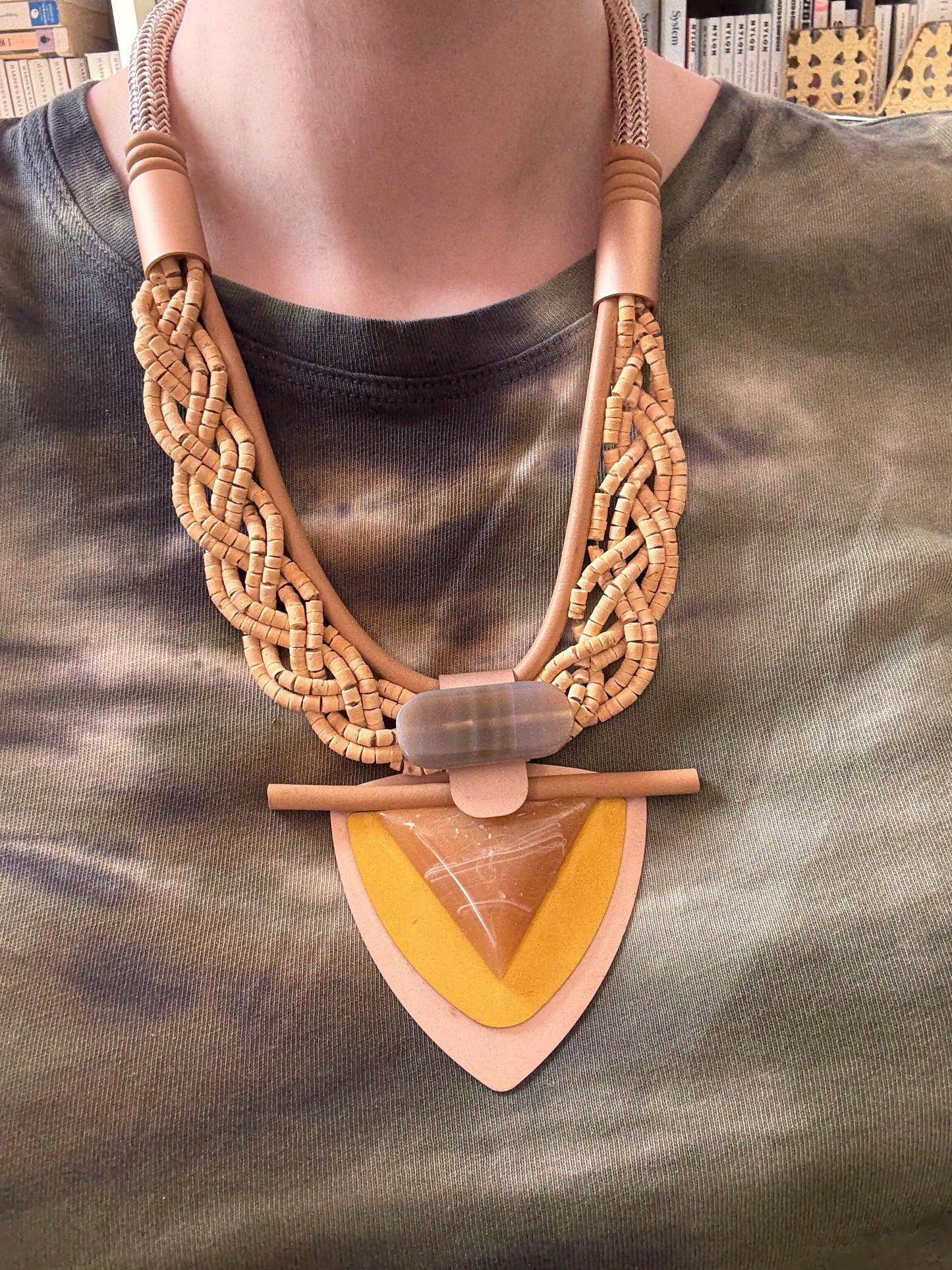 Vintage Maximalist Stone Pendant Necklace