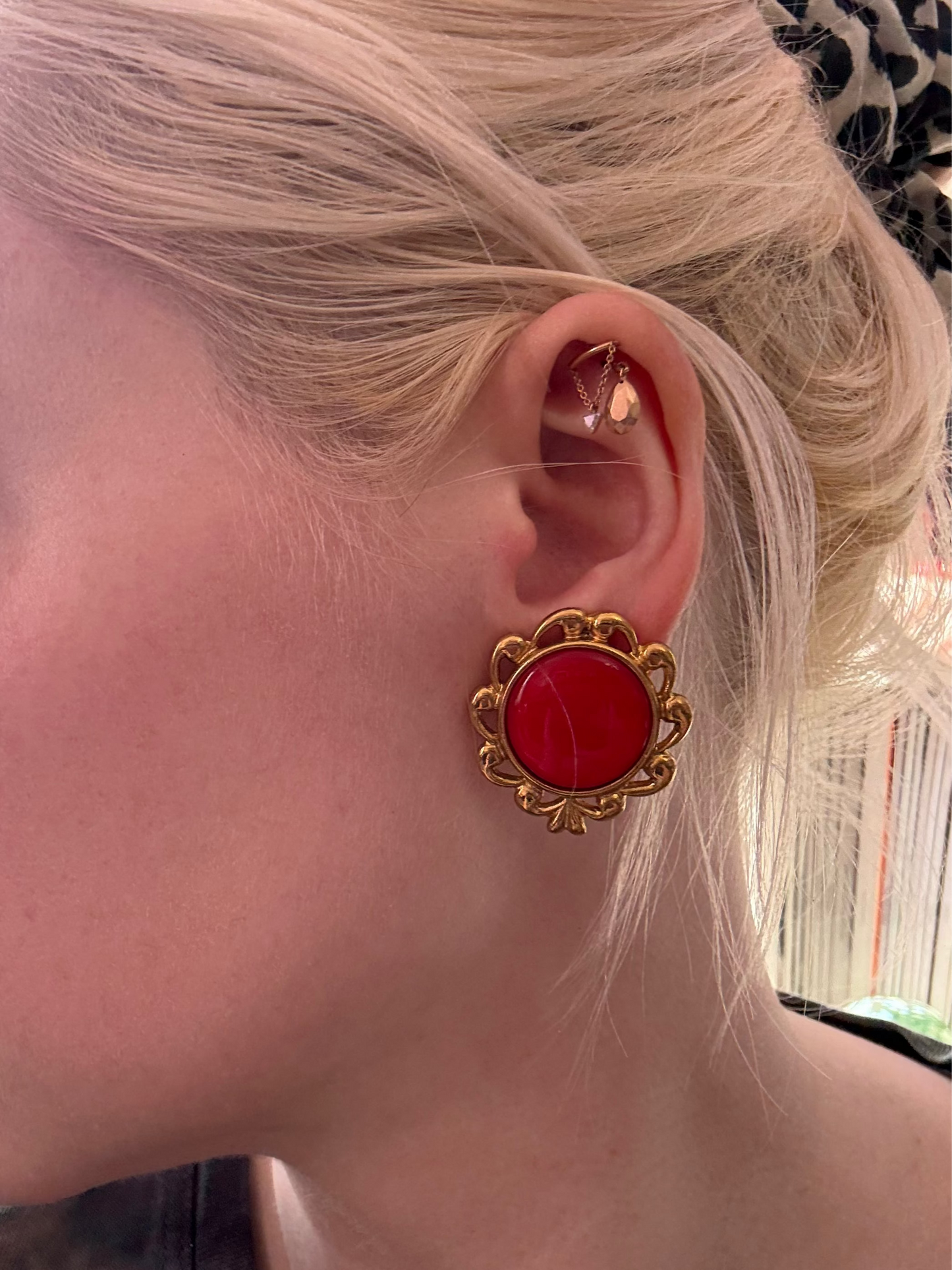 Vintage Yves Saint Laurent Chunky Button Earrings