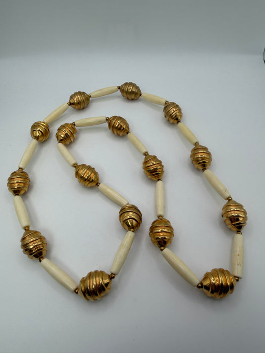 Vintage Chunky Brass Ball Layering Necklace