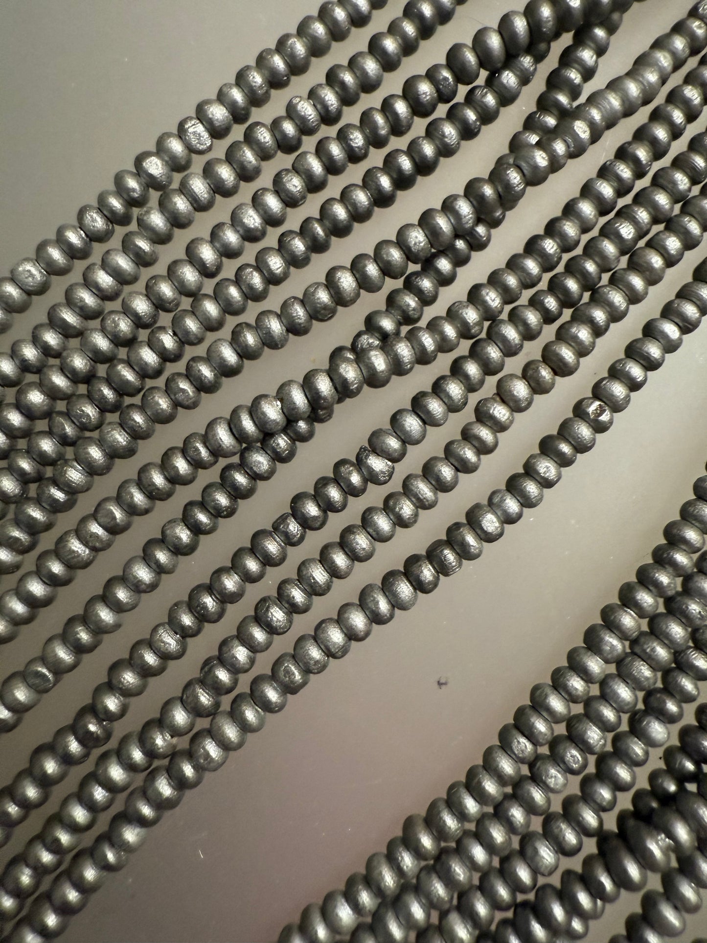 Iris Apfel's Vintage Dark Gray Jianhui London Extra Long Wood Beaded Necklace