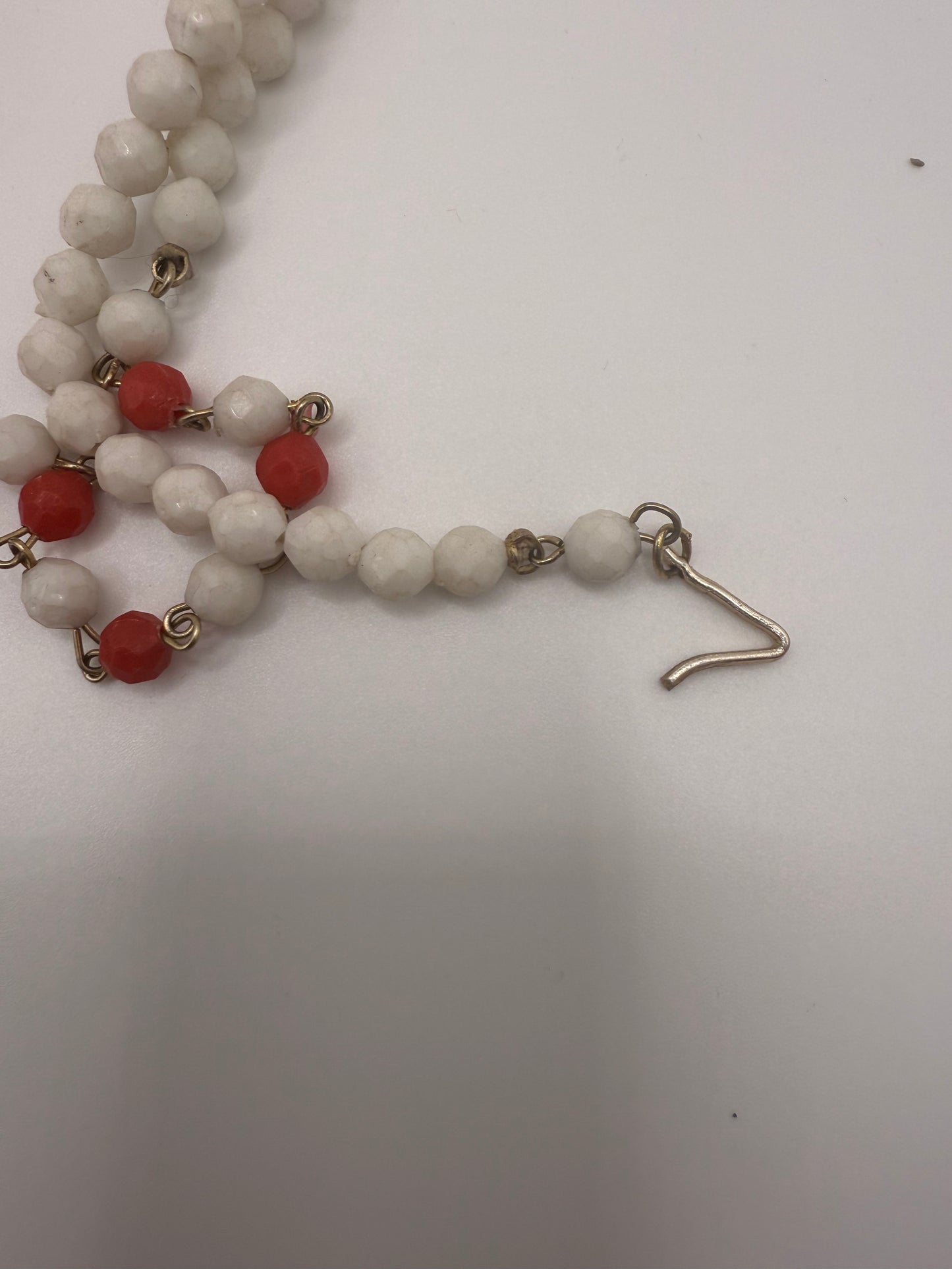 Vintage Striped Beaded Tie Necklace