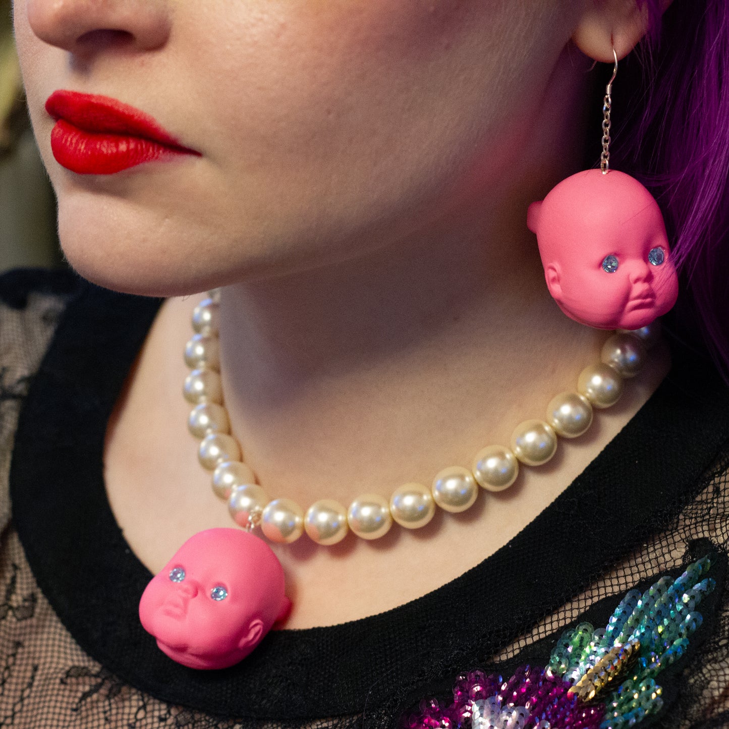 Bubble Gum Baby Doll Earrings
