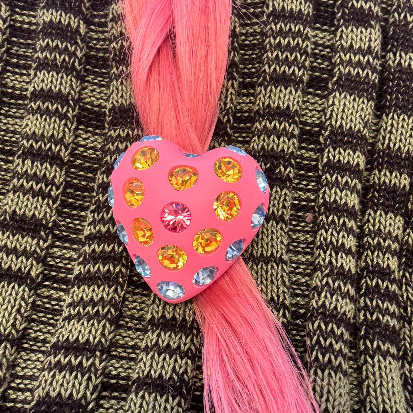 Bubble Gum Heart Puff Hair Clip