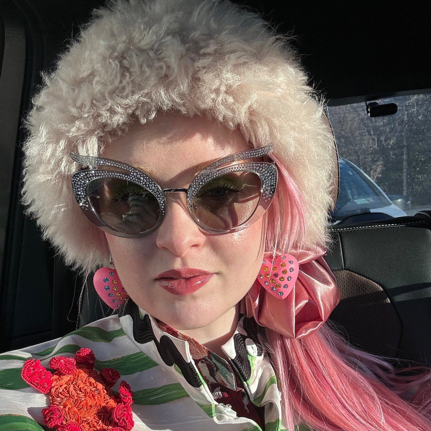 Bubble Gum Heart Puff Earrings