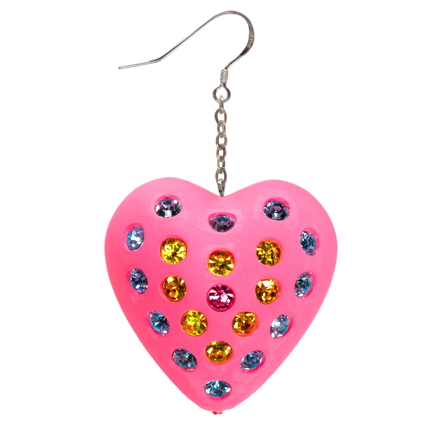 Bubble Gum Heart Puff Earrings