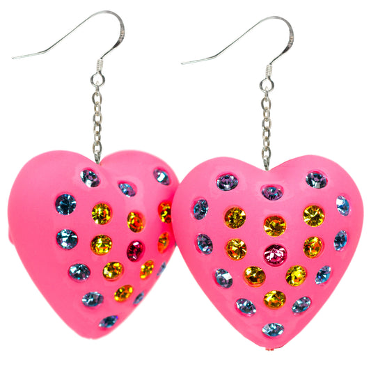 Bubble Gum Heart Puff Earrings