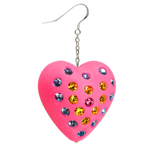 Bubble Gum Heart Puff Earrings