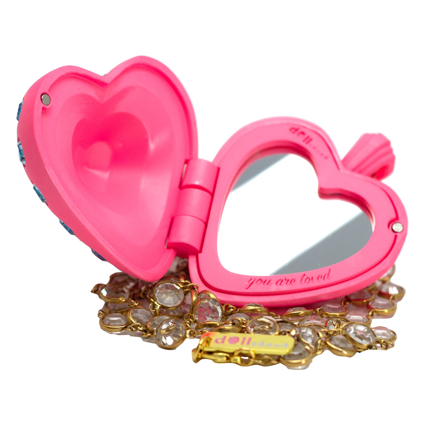 Bubble Gum Heart Puff Locket Necklace
