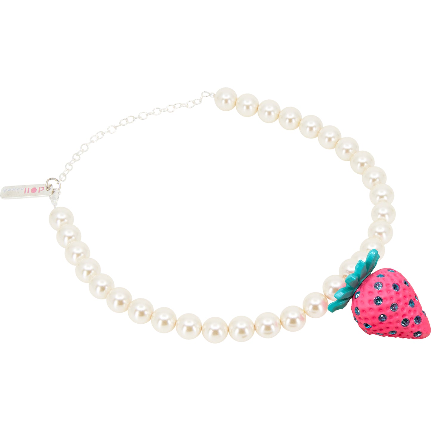 Bubble Gum Strawberry Pearl Necklace