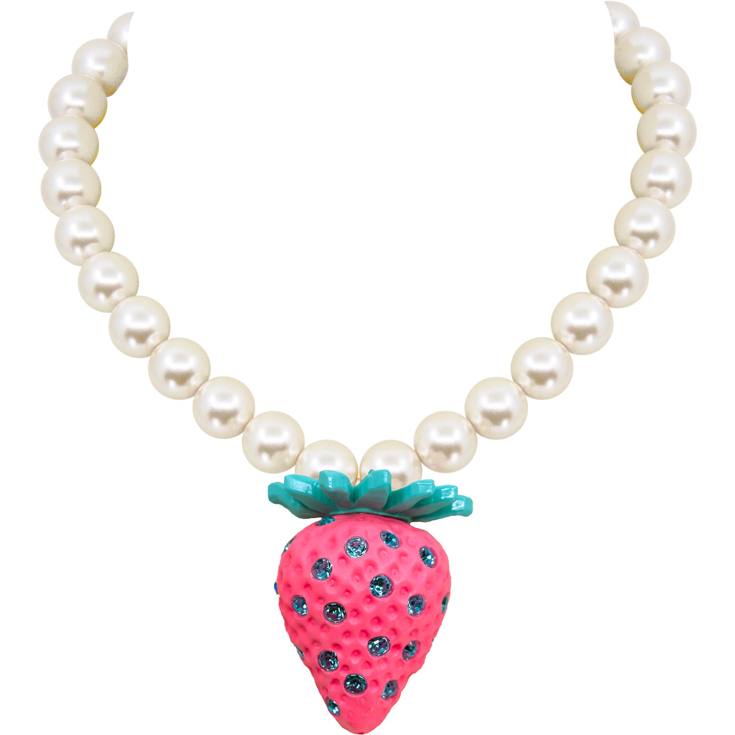 Bubble Gum Strawberry Pearl Necklace