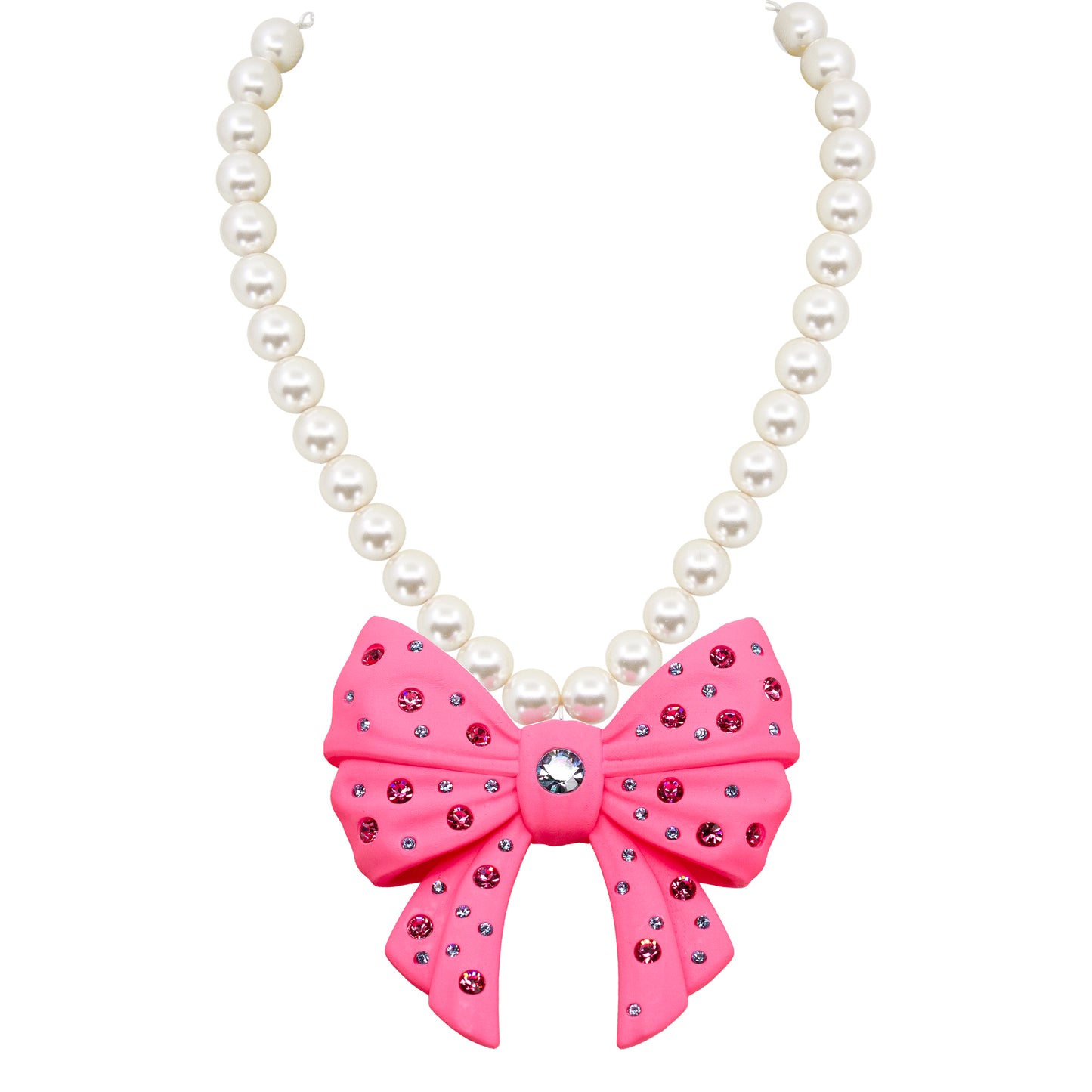 Cosmic Bow Puff Pearl Necklace