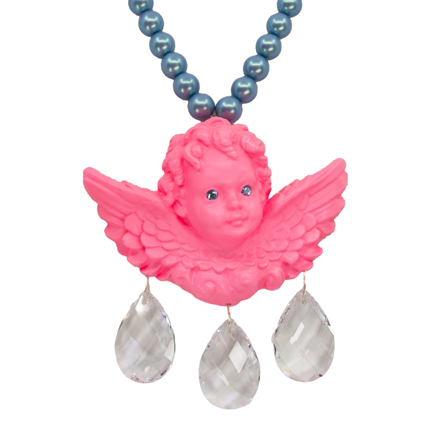 Divine Pink Cherub Drip Pearl Necklace