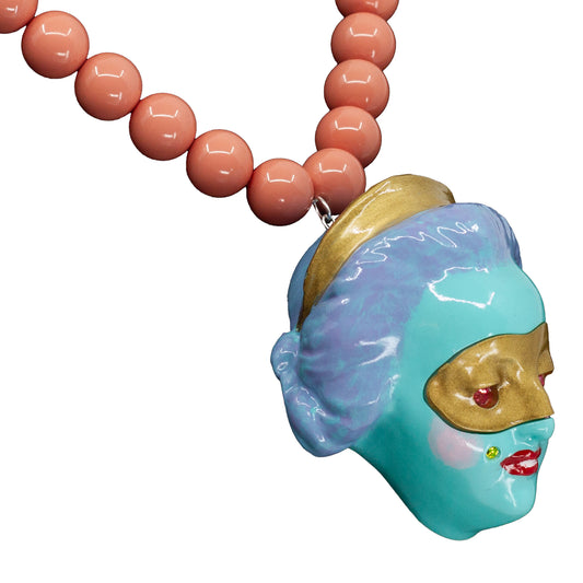 Masked Lady Madame Bleue Pearl Necklace