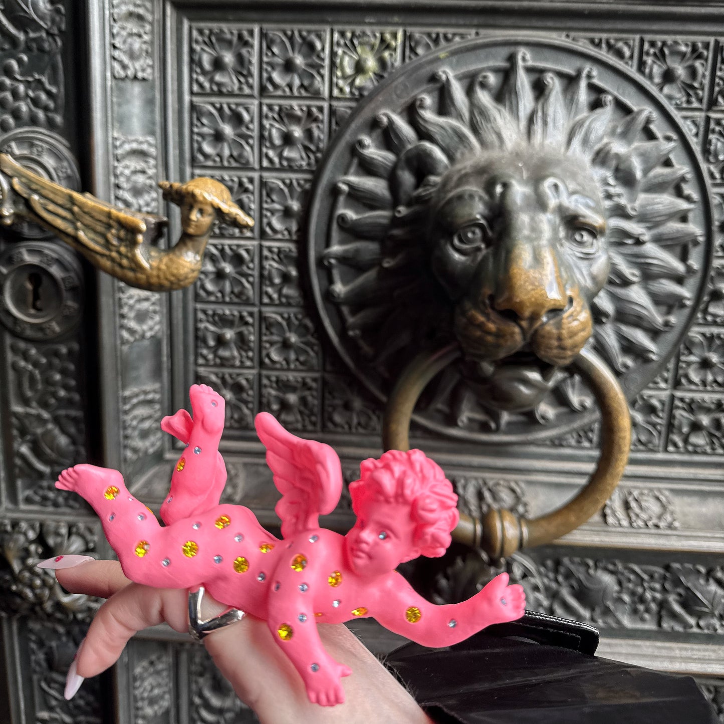 Divine Pink Cherub Drip Ring