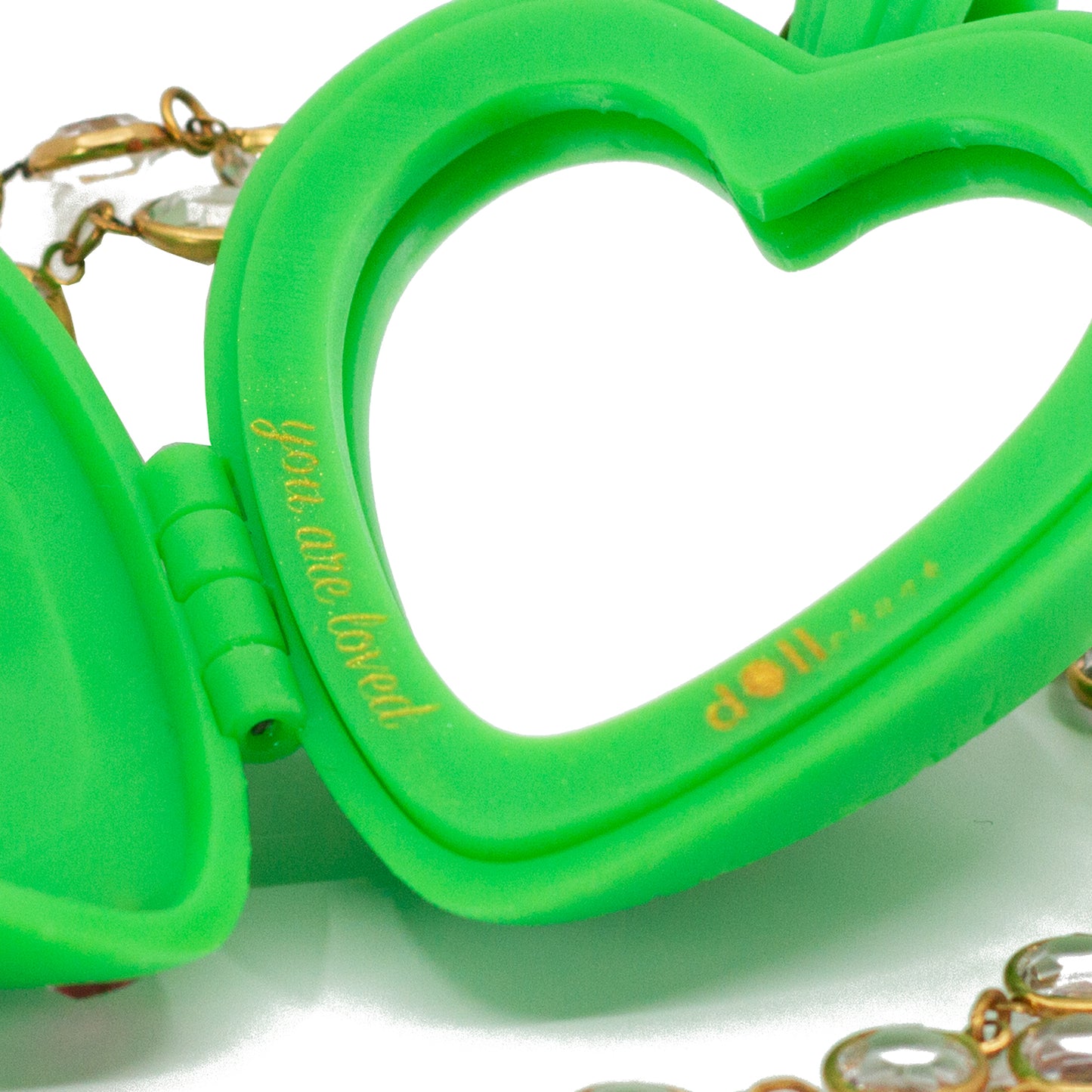 Watermelon Heart Puff Locket Necklace