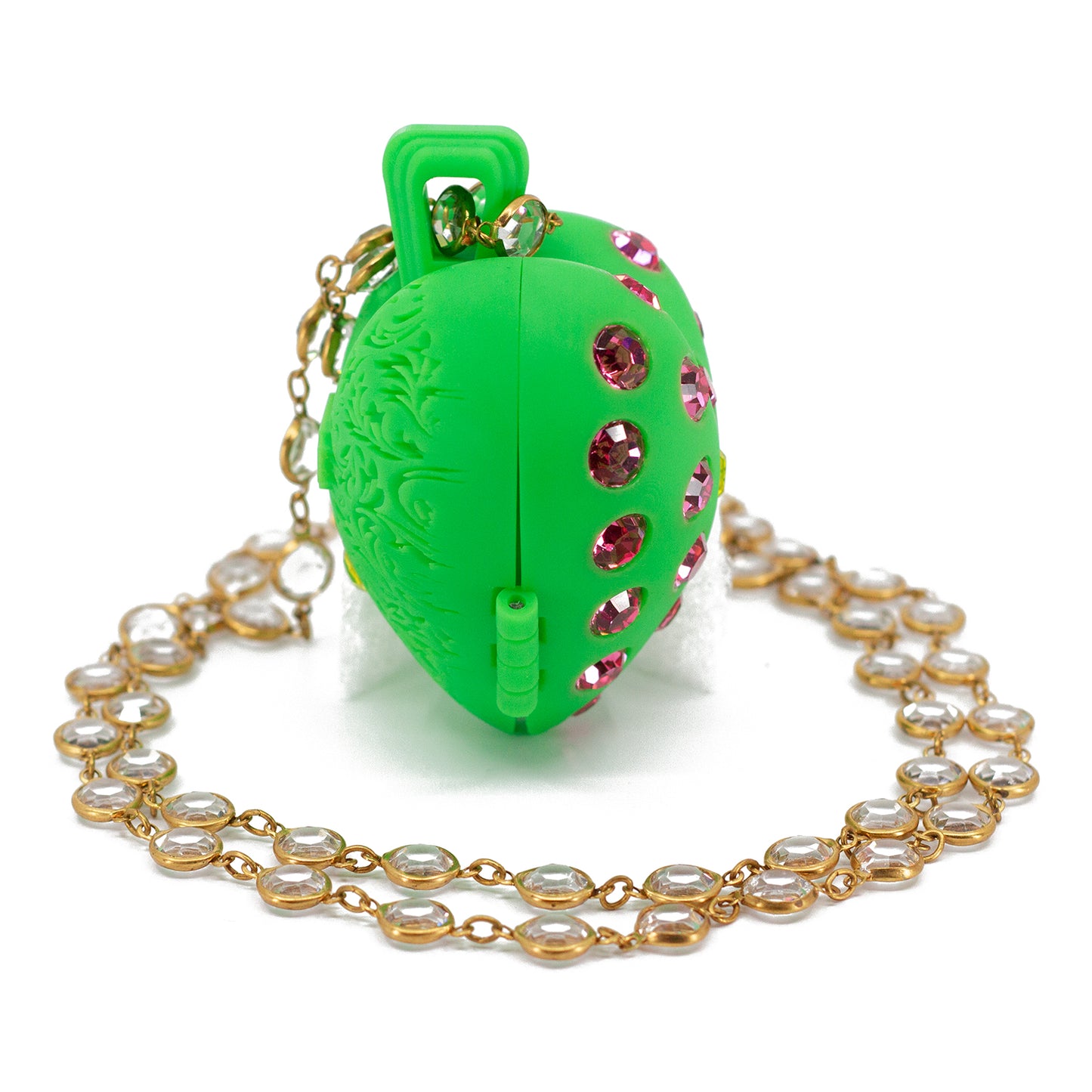 Watermelon Heart Puff Locket Necklace