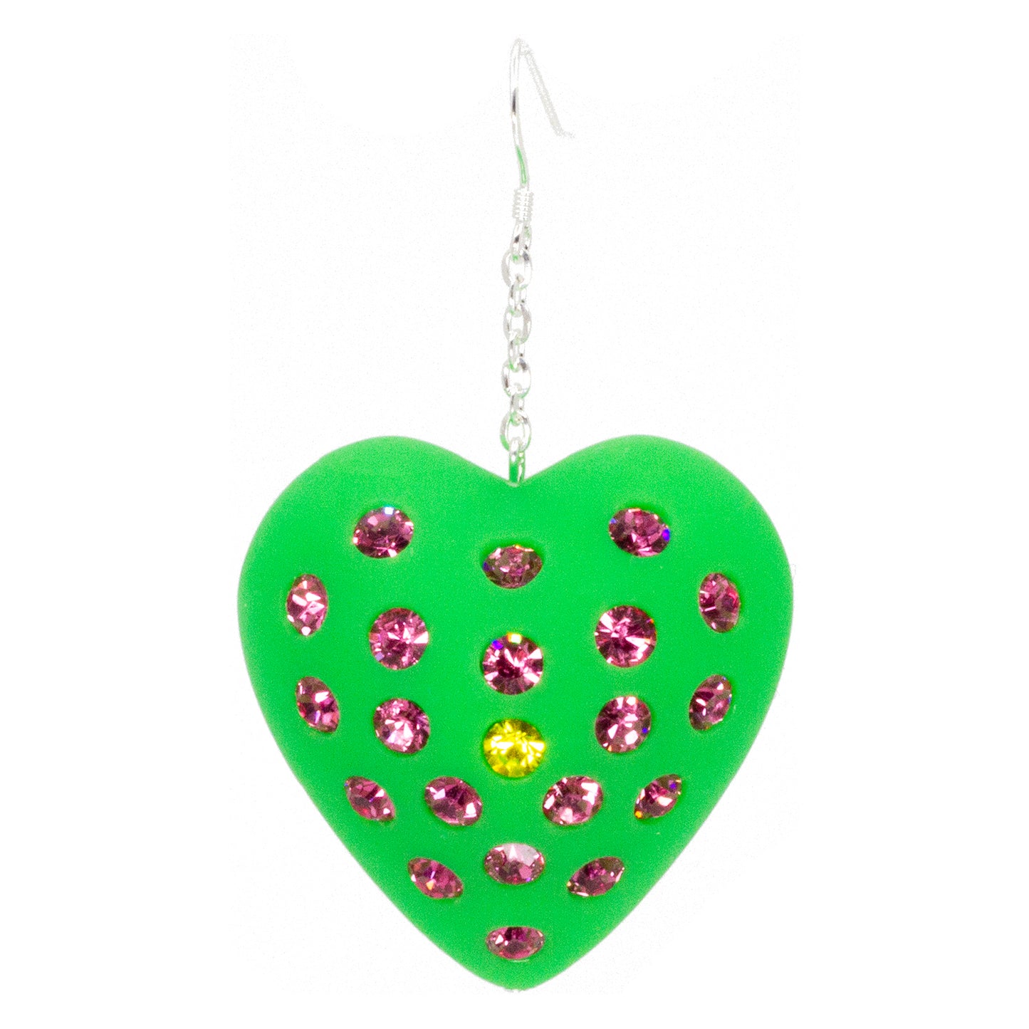 Watermelon Heart Puff Earrings